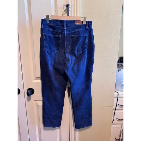 Lands' End Navy Blue Corduroy Straight Leg Mid Rise Women's Pants Jeans Sz 8 - Picture 6 of 13